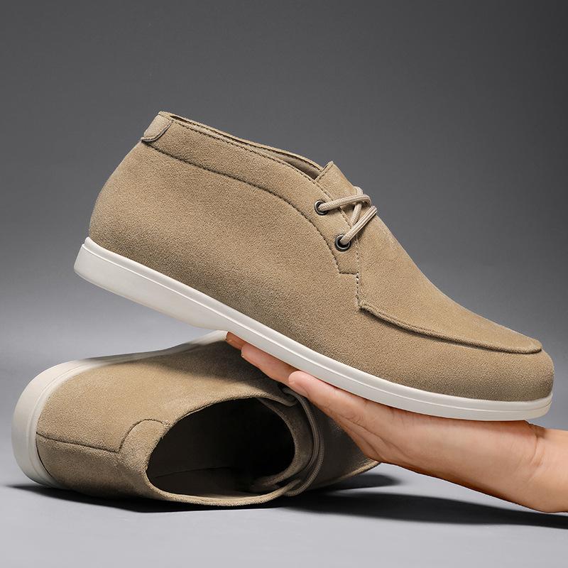 New Cool Men Suede Leather Casual Shoes Retro Designer Flat Skate Shoes Street Lace-up Sneaker