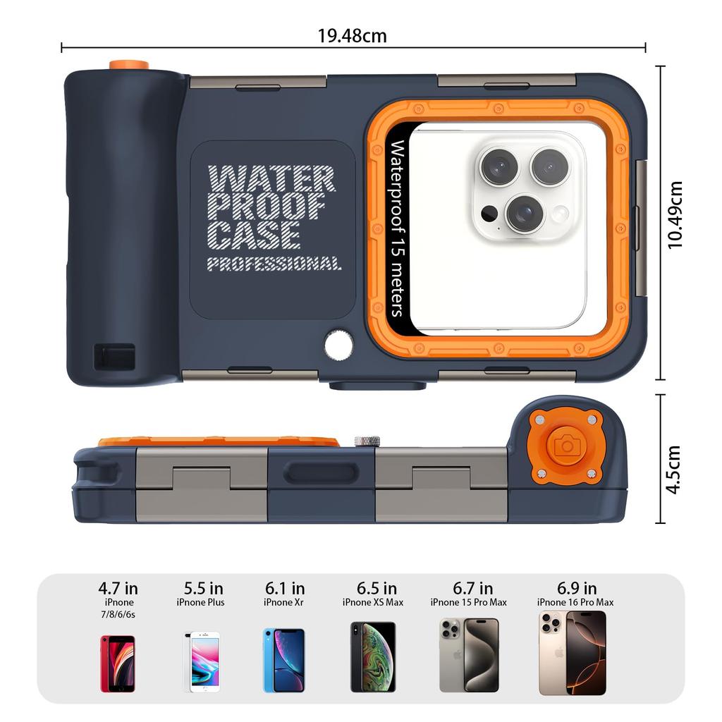 Para Capa de Mergulho para Capa Impermeável Subaquática para IP68 Padrão Impermeável 15m Natação Verão Quente com Compatível com iPhone [Novo 2025] iPhone,