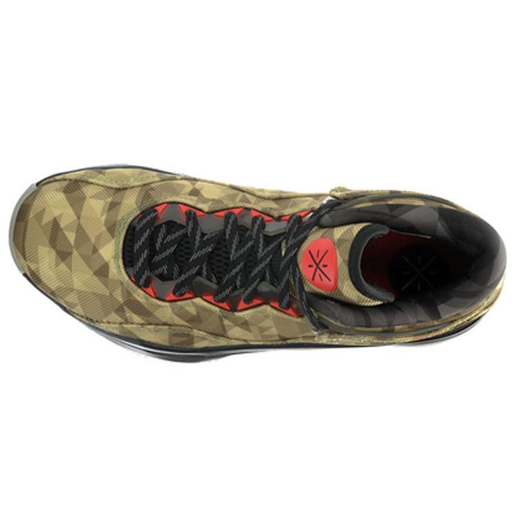 Li Ning WOW 3 Cushioning Slip Resistant Abrasion Resistant Mid top Basketball Shoes Men's Brown Yellow Black ABAJ013-7