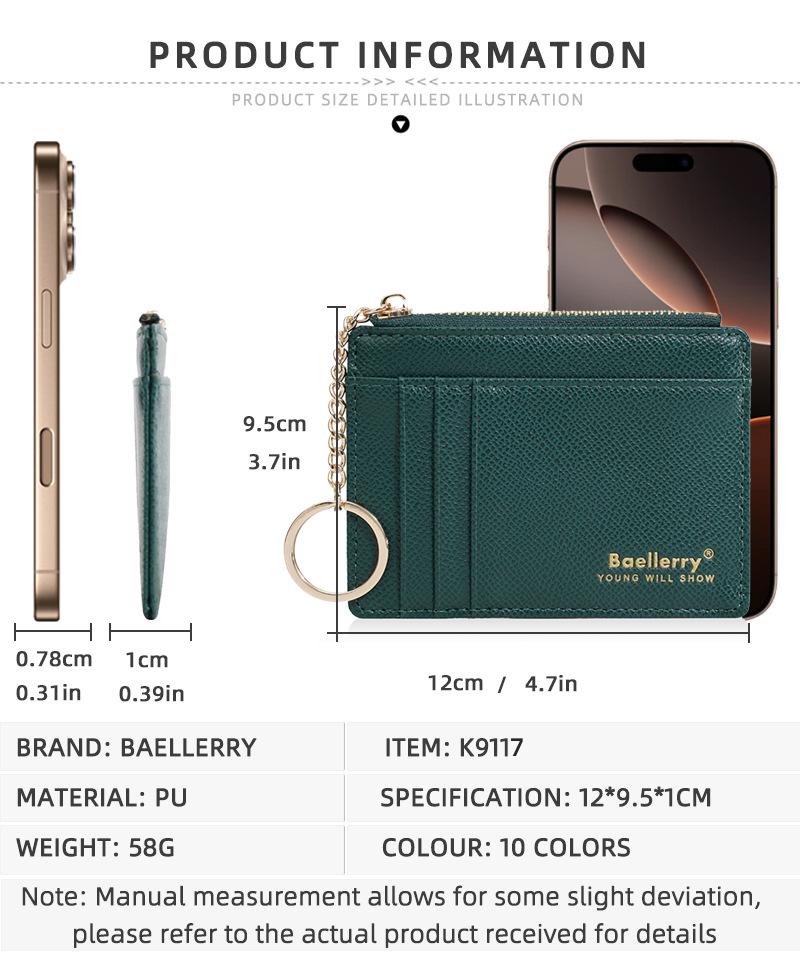 Cartera Delgada para Mujer con Múltiples Ranuras para Tarjetas y Billetera para Monedas