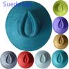 For Burning Vegan Suede Fedora Rancher Hats Blank Hats Multicolor Heart Shaped Top 9.5Cm Brim Unisex Jazz Hat Church Hat