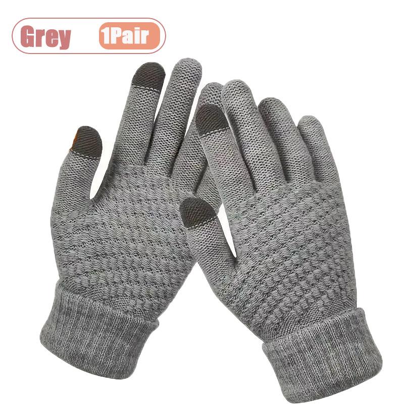 1-20Pairs Touchscreen Winter Gloves with Pineapple Design Fleece Lined Thick Warm Gloves for Students Cycling and Cold Weather