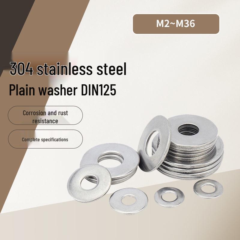 304 Stainless Steel Thickened Flat Washer, Round Metal Screw Washer (M3, M4, M5, M6)