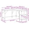 L shaped industrial desk reclaimed wood look 139 x 139 x 75 cm engineered wood