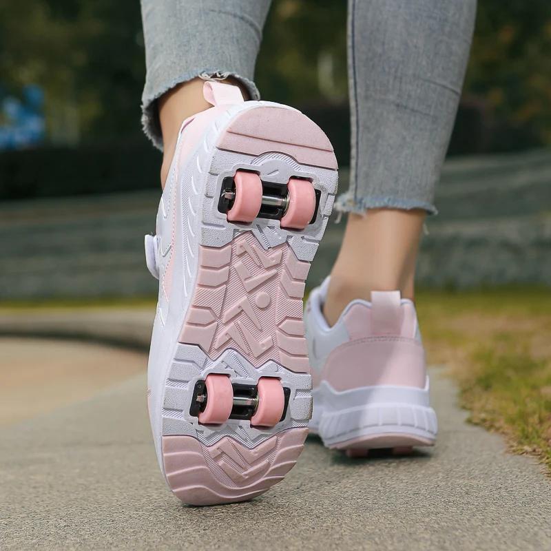 2026 the Latest Girls' Roller Skates Outdoor Breathable Wear-resistant Four-wheel Wheel Shoes Student Roller Skates