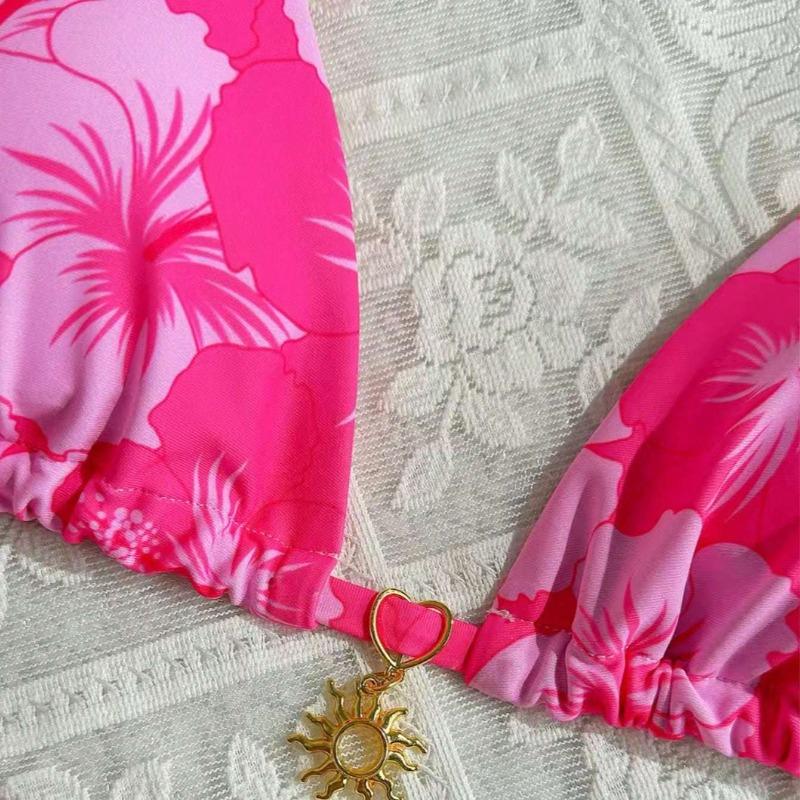Sexy Strap Beach Swimsuit Print Women Beach Swimsuit Bikini Slim Fit Fairy Swimwear Bathing Female Beach Party Summer Outfit