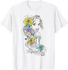 Fashion Casual Disney Tangled Rapunzel Floral Sketch Portrait T-Shirt T-Shirt S-4XL Summer