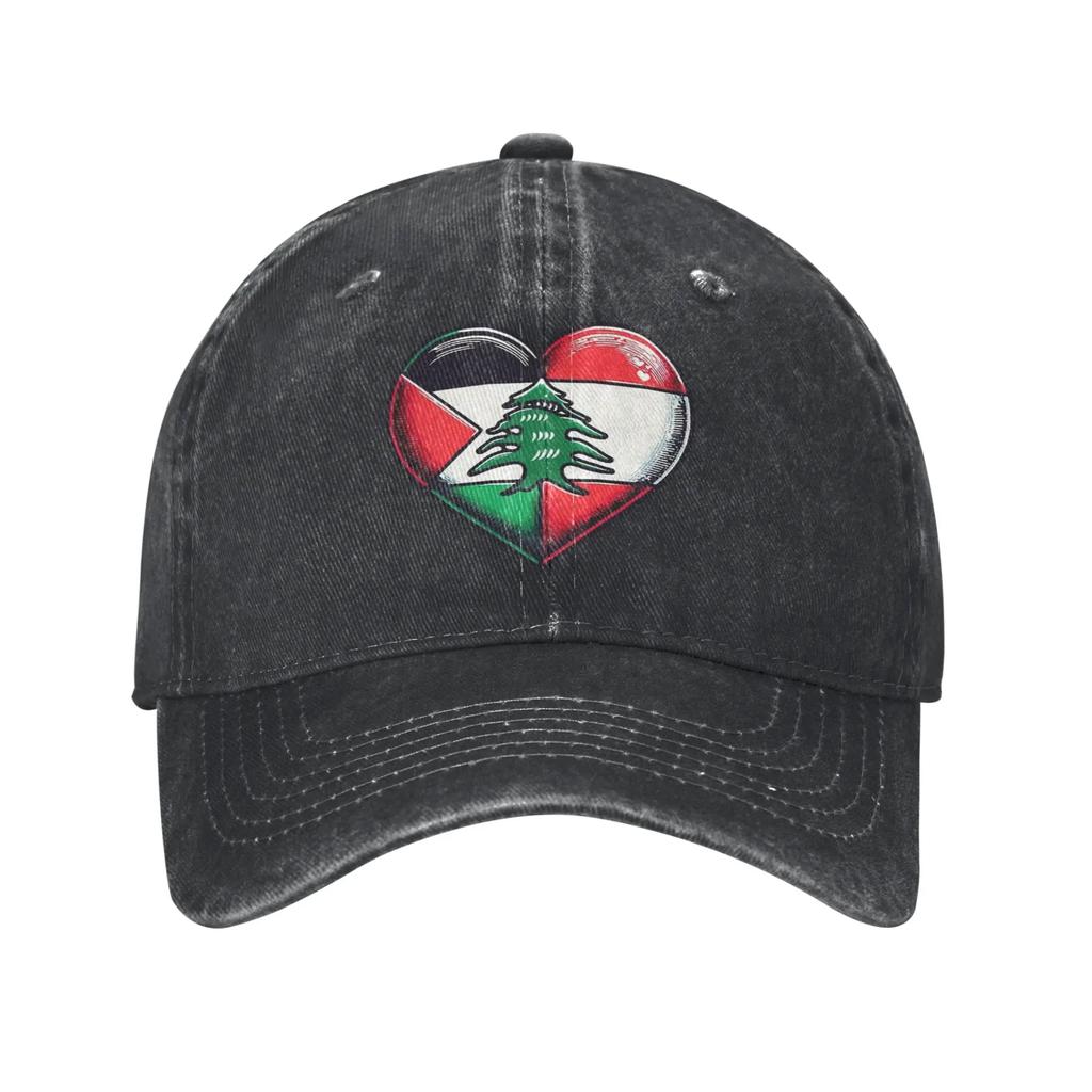 Lebanon Flag Heart Accessories Baseball Caps Unisex Casual  Caps Hat Adjustable Trucker Hats Snapback Cap