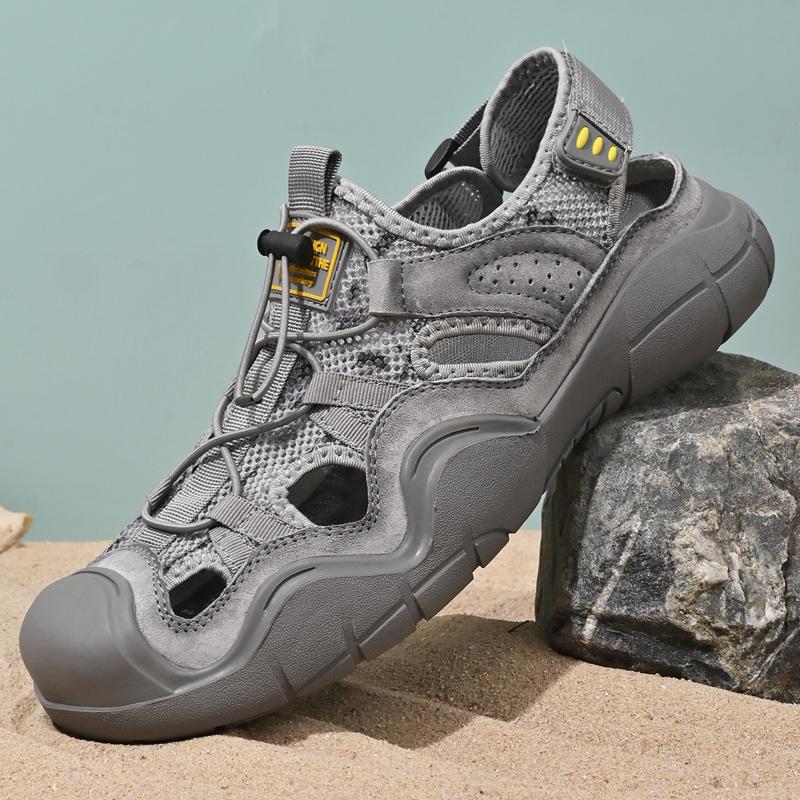 Handgenähte Sommersandalen für Herren, atmungsaktive Outdoor-Freizeitschuhe für Herren, Strandsandalen