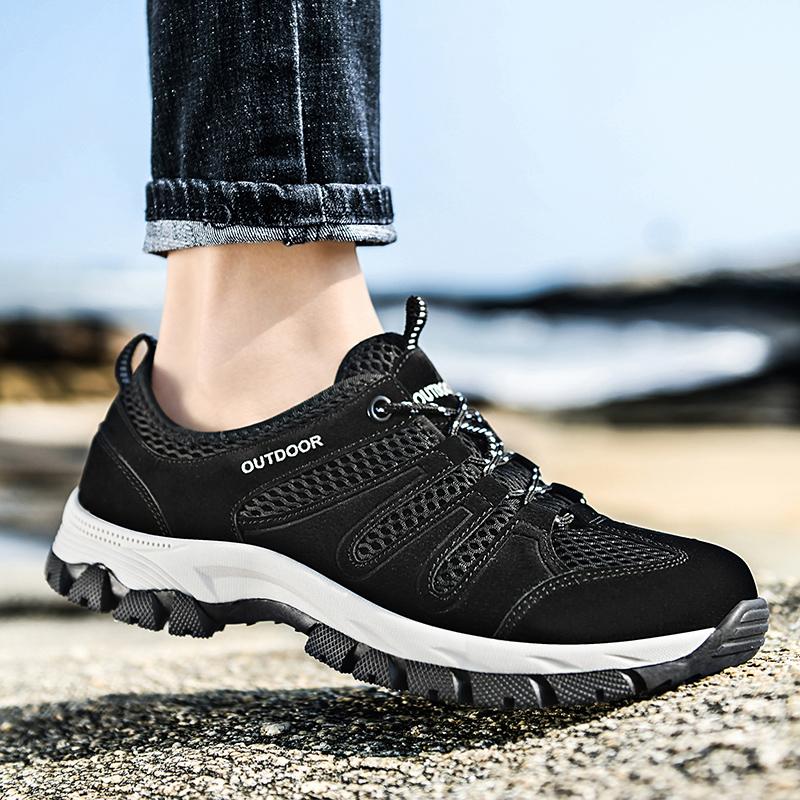 Mesh Outdoor Shoes Men Breathable Mesh Men's Hiking Sneakers 2024