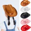 Cowboyhoeden voor Meisjes en Jongens, Brede Rand, Western Cowgirl Hoed met Verstelbaar Bandje, Kostuumaccessoires