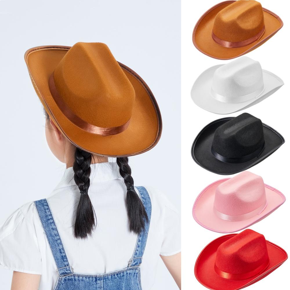 Cowboyhoeden voor Meisjes en Jongens, Brede Rand, Western Cowgirl Hoed met Verstelbaar Bandje, Kostuumaccessoires
