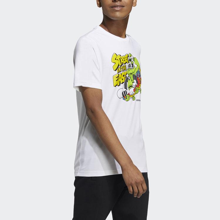 Adidas Neo Cartoon Print Sports Straight T-Shirt Men Tops White GS2588