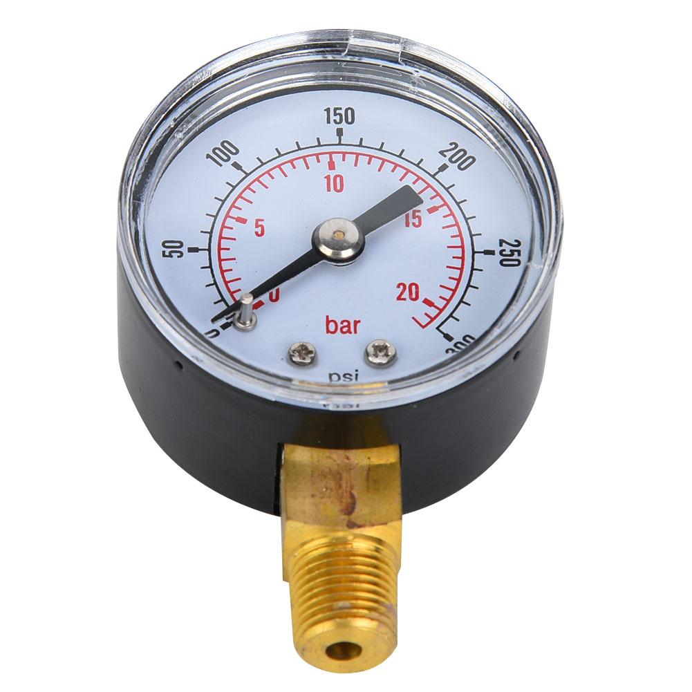 Mechanical Pressure Gauge 18inch BSPT Bottom Connection for Air Oil Water (0300psi 020bar)