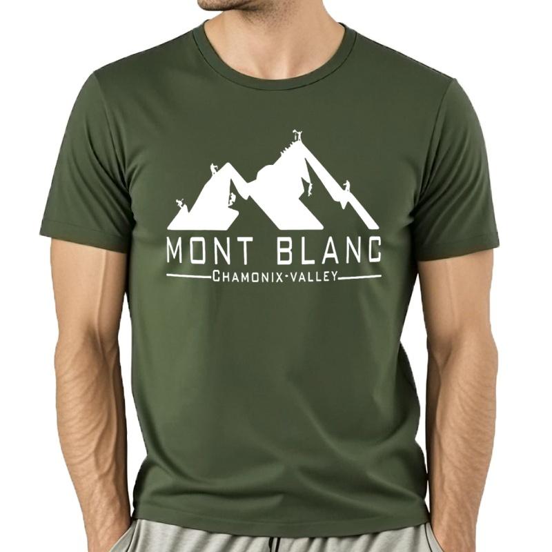Camiseta The Mont Blanc Chamonix Valley Camiseta GráFica Vintage Camisetas De Gran TamañO Para Hombres De AlgodóN