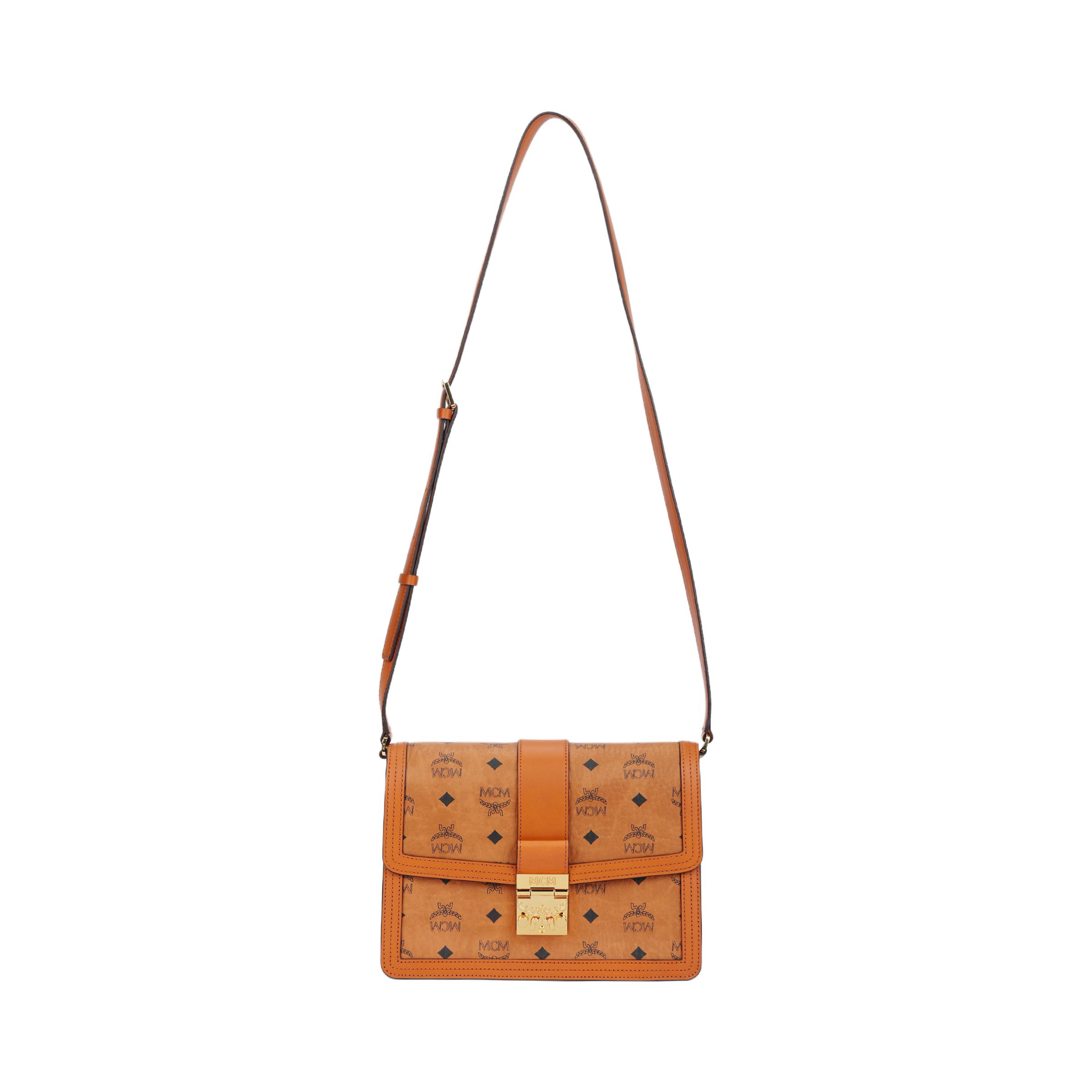 

MCM Visetos Monogram Coated Canvas Messenger Bag Women bags Brown Cognac MWSCSXT02CO001 Basic Set (Bag+Dust Bag)