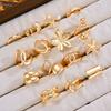 Vintage Punk Flower Starfish Rings Set for Women Men Metal Elegant Multilayer Luxury Thick Knuckle Ring Daily Wear Jewelry 2026