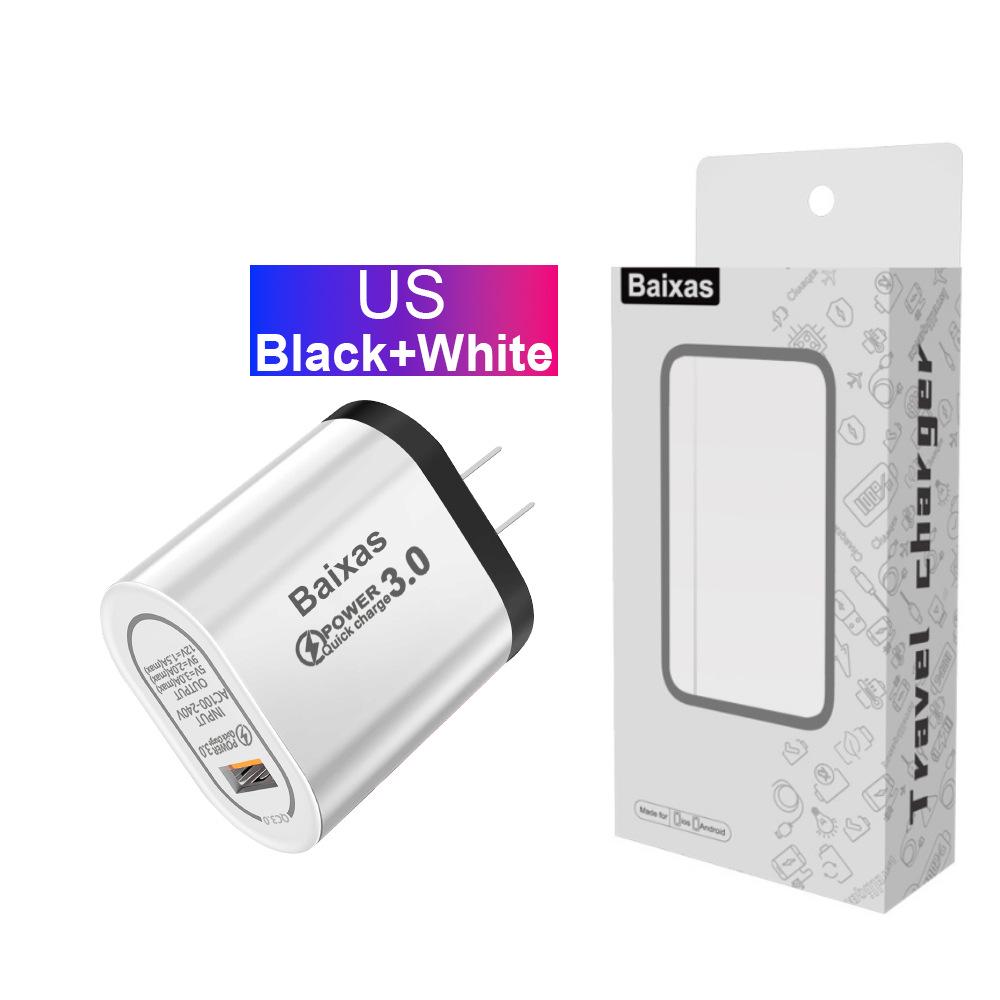 Universal QC3.0 Fast Charger - UK/EU/US, Single Port, Travel Adapter