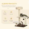 Cat Scratching Tree with Sisal Post, Perch and Play Balls, in Particleboard and Plush, 44x38x81 cm