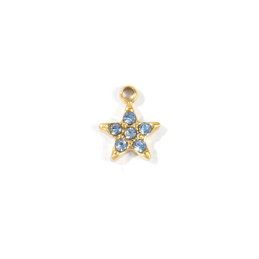 1 Piece Mini Flower Heart Star 304 Stainless Steel Charms Multicolor Cubic Zirconia 18K Gold Plated Pendant DIY Necklace Making