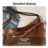 Fashion New Design Buckle Shoulder Bag Solid Color Leather Vintage Tote Bag Large Capacity Crossbody Women Backapck Handbags