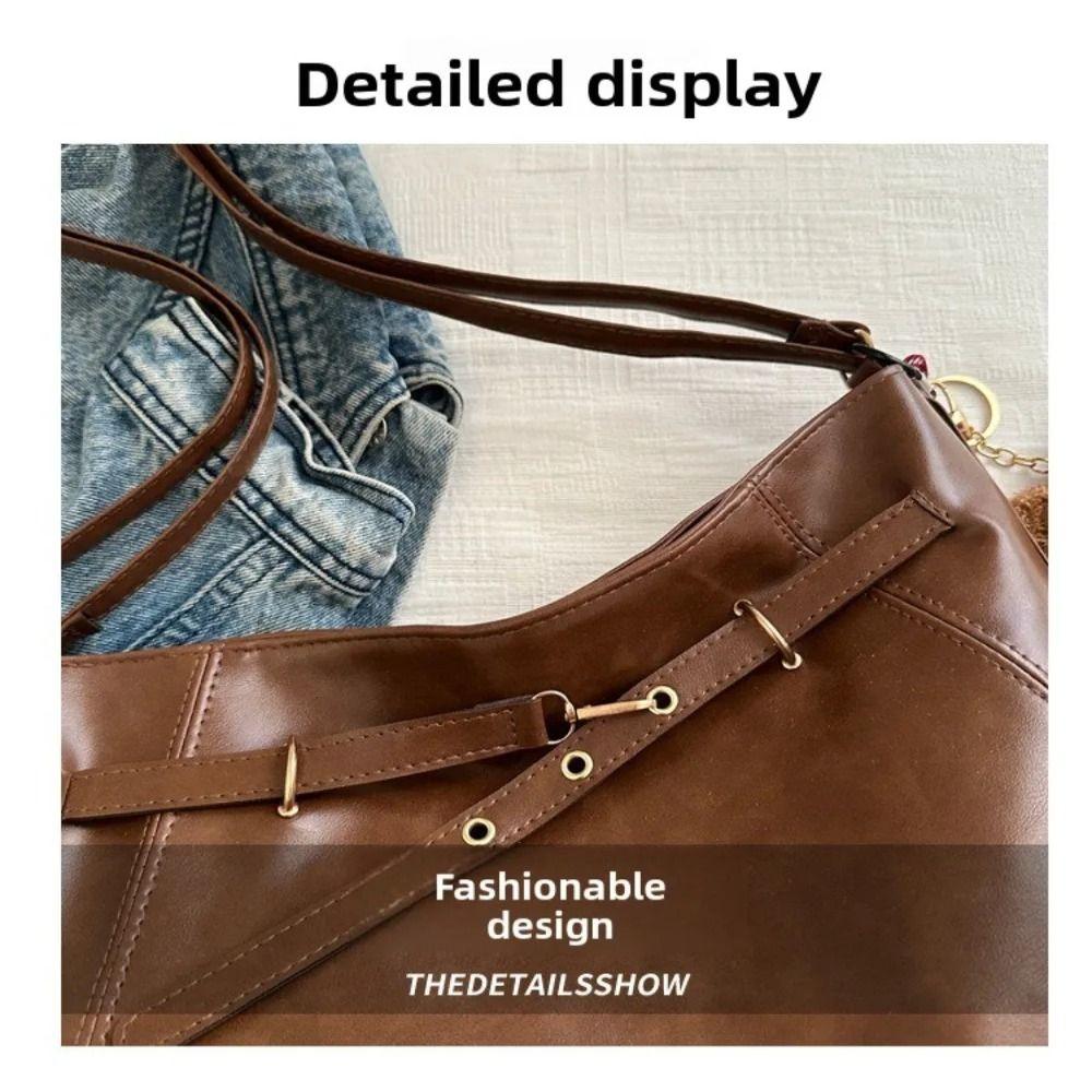 Fashion New Design Buckle Shoulder Bag Solid Color Leather Vintage Tote Bag Large Capacity Crossbody Women Backapck Handbags