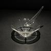lobedRim Glass Serving Bowl Transparent for Buffet