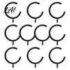Smooth Gliding Drapery Rings 10Pcs C Shaped Curtain Rings Heavy Duty Bypass Metal for Center Brackets Passing with Eyelets French Return Rods Sliding
