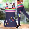 Vlinderprint Yoga Outfit voor Dames Mode Workout Leggings Fitness Sport Casual Yoga Set Sportpak