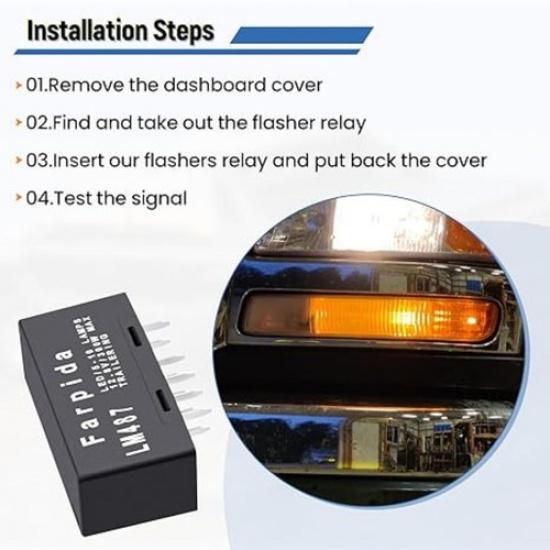 LED Flasher Relay Turn Signal Compatible with Hazard Warning and Turn Signal Fla