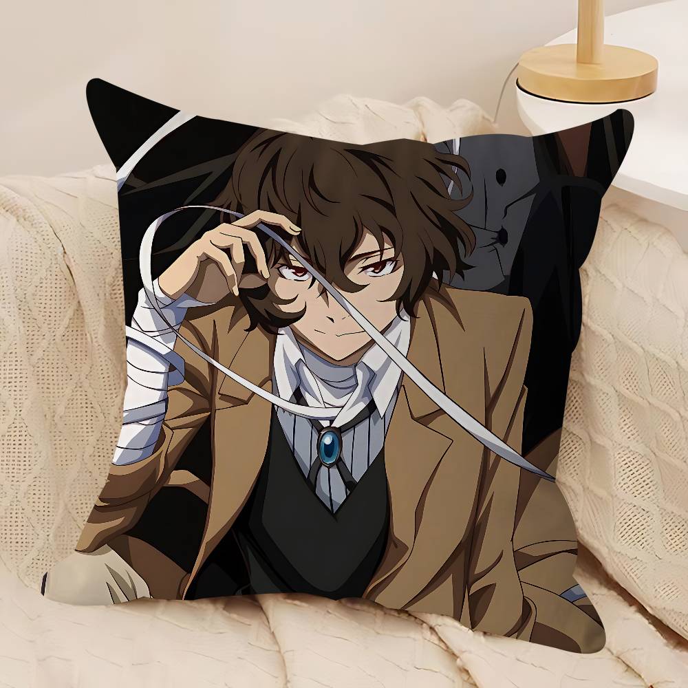 B-Bungo Stray Dogs Pillow Case Removable Washable Cushion Cover – All-Season Soft Linen