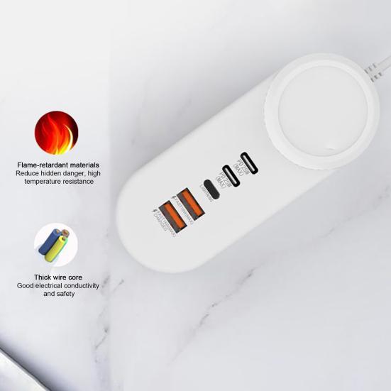 Charging Socket Plug-And-Play Stable Output Dual USB Type-C Interface High-speed Transmission Quick Charging 35W PD USB C Power Strip Home Supplies