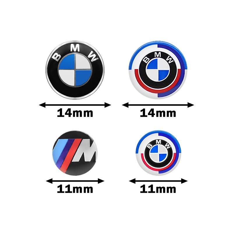 AXNX2 Stylish M 50th Anniversary 11mm 14mm Key Emblem Sticker Remote Key Badge Auto Styling Accessories For BMW E34 E46 E38 E90 E60