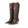 Western Boots Pointed Snake Tall Knight Boots Thick High Heel Boots 40-48 Large Size Boots