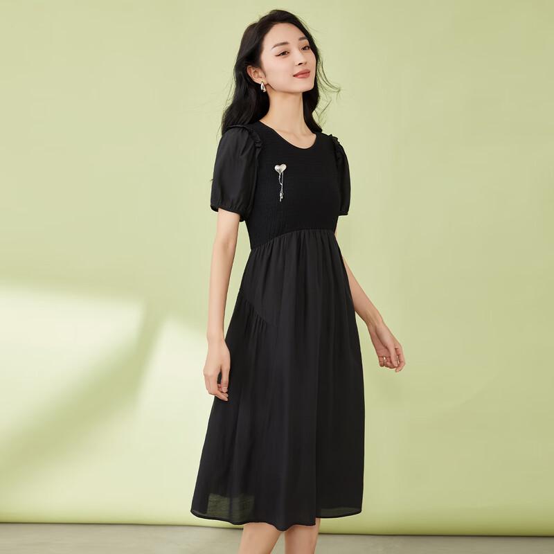 Tatu Women's Elegant Short-Sleeved Mid-Length Dress