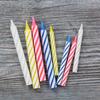 Colorful Threaded Small Candles 288 Paper Box Mixed Color Stripes Party Decoration Cake Candle Bottomless Holder