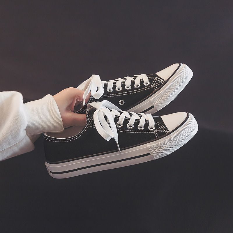 Fashion Canvas Shoes for Women Flat Whit Lace Up Spring Autumn Woman Footwear Original New in High Quality Trends 2025 Daily Routine 39