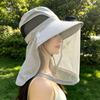 Foldable Solar Fan Hat With Net Mesh Fishing Bucket Hat Fashion Mosquito Head Net Hat  Fishing