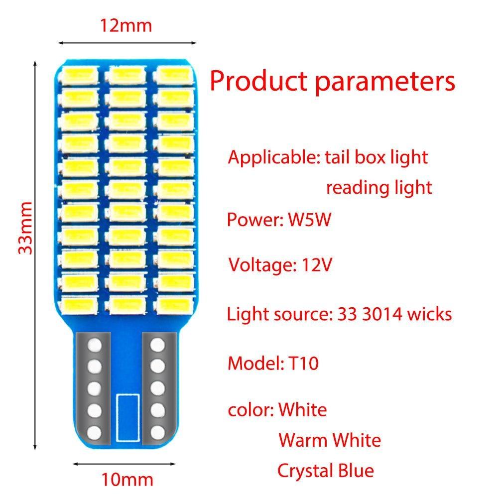 10/20PCS Car Auto Canbus Dome Reading Light W5w T10 168 194 Turn Signal License Plate Trunk Bulb White Lamp Interior Dome Lamps