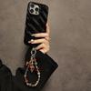Fashion Vintage Leopard Print Beaded Phone Lanyard With Crystal Waterfall For Women And Men