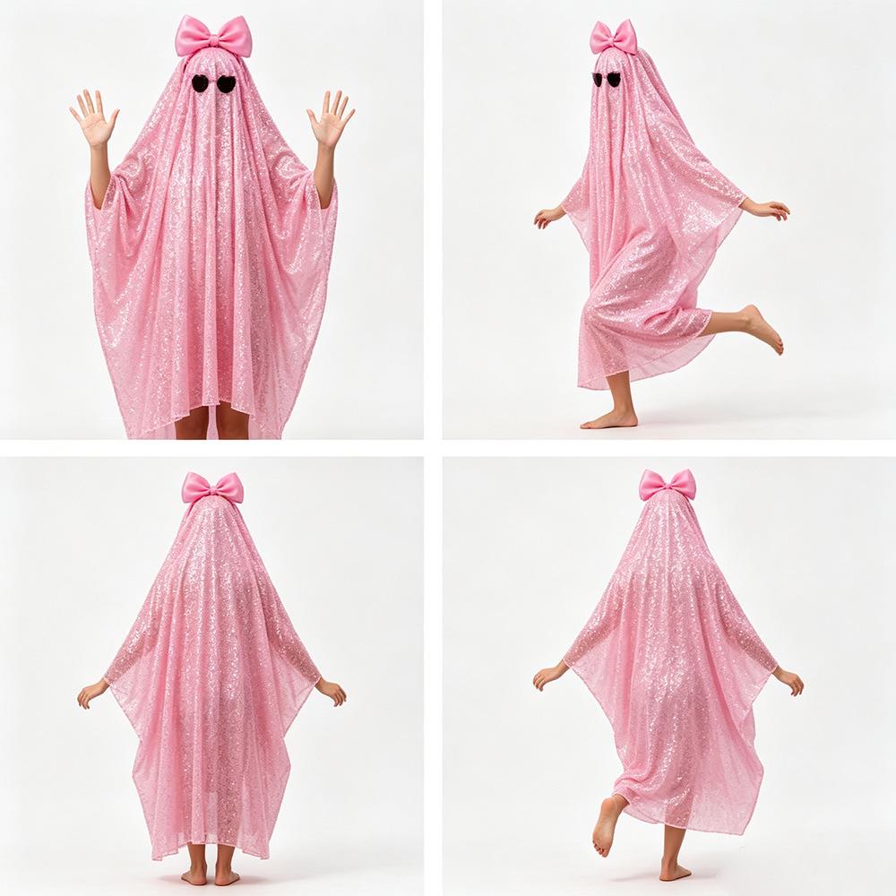 Halloween pink ghost cloak cos suit