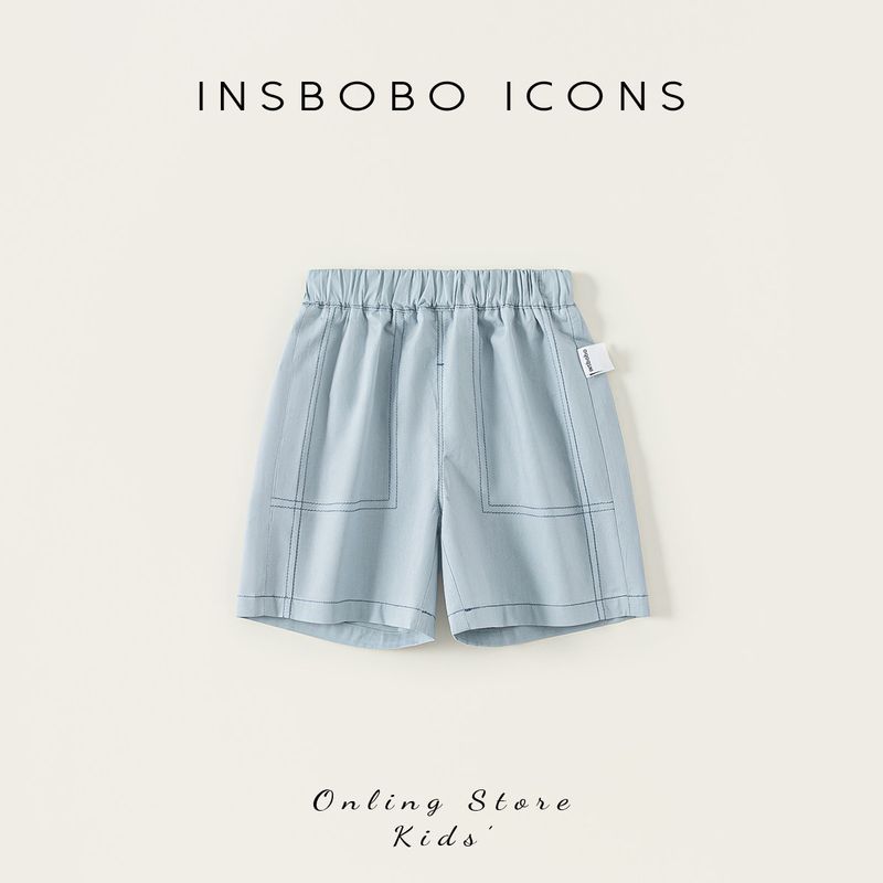 Insbobo Boys  Pants Summer 2025 New Boys  Shorts Children s Casual Pants Baby Children s Clothing Early Summer Outfit Light Blue 100