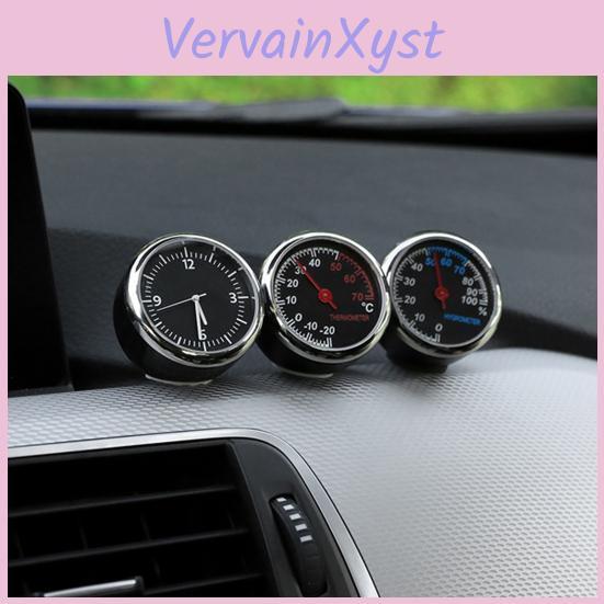 Watch Car Mini Quartz Interior Clock Hygrometer Thermometer Dashboard Ornament
