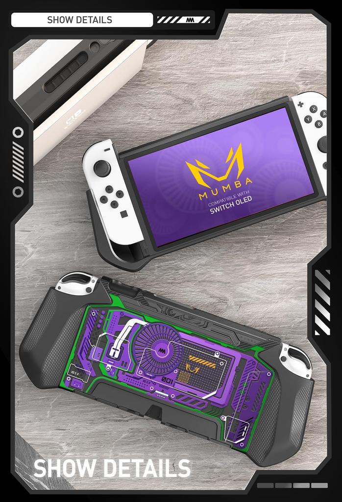 Pouzdro Mumba Nintendo Switch OLED 2021 Organic EL Model TPU Grip Ochranný kryt Dokovatelné příslušenství Kompatibilní s Nintendo Switch OLED a ovladačem