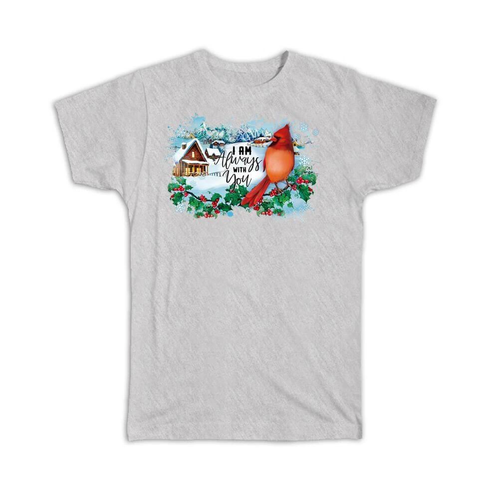 Gift T-Shirt : Cardinal Snow Winter Berries Bird Grieving Lost Loved Christmas 4XL