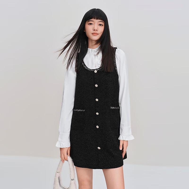 

Женское твидовое платье без рукавов Ledin 2025 Зима XS