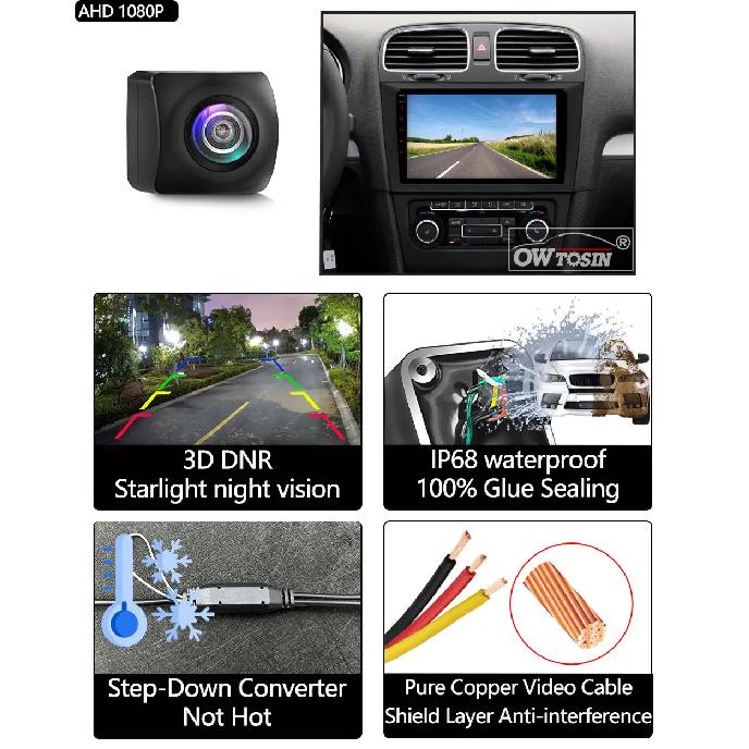 AHD 1920x1080P Car Rear View Camera For Toyota Corolla 2007-2013 Reverse Parking Video Monitor Waterproof Backup Night Vision