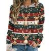 Womens Round Neck Pullover Sweatshirt With 3D Christmas Tree Print Casual Comfort Fit 2025