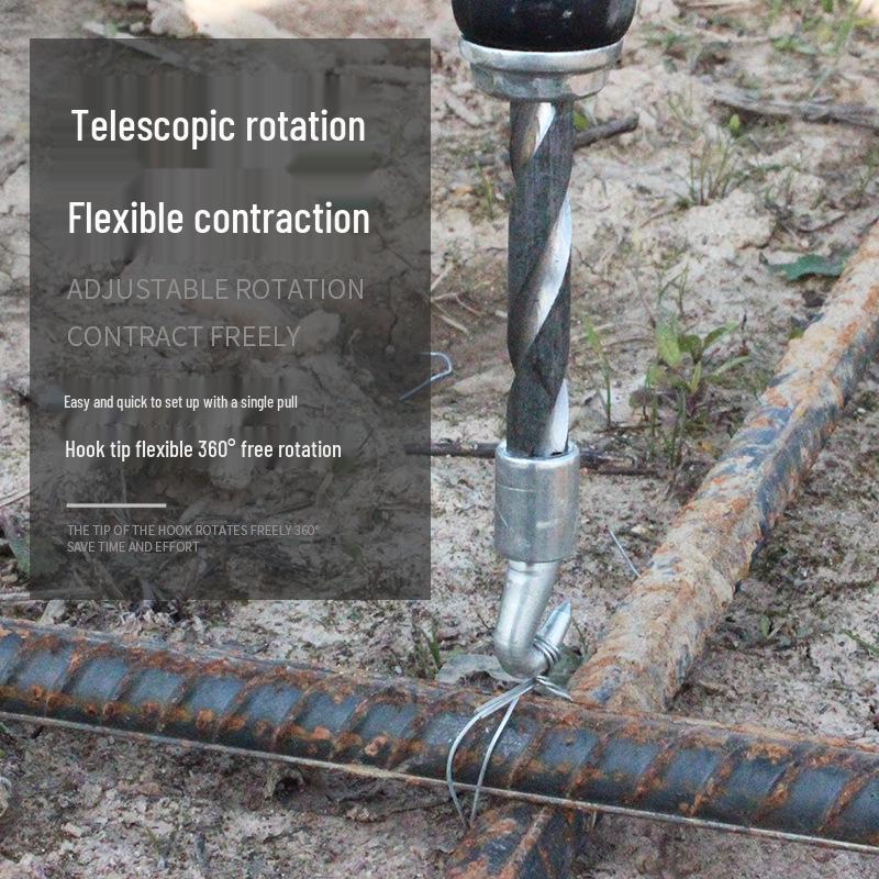 High Hardness Semi-Automatic Threaded Rebar Tying Hook for Core Steel Binding