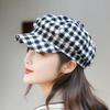 Keep Warm Plaid Beret Hat Small Fragrant Style Women Octagonal Cap Simple Women Painter Hat  Artist